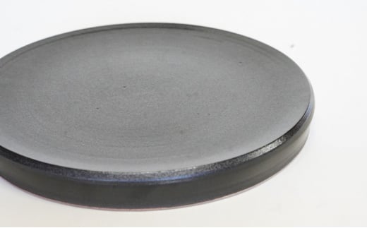 [№5226-0957]萩焼 ブラックプレート皿 