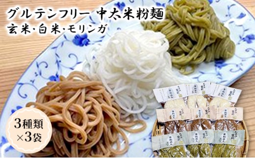 [№5226-0891]グルテンフリー 米粉麺 中太 3種類 3袋
